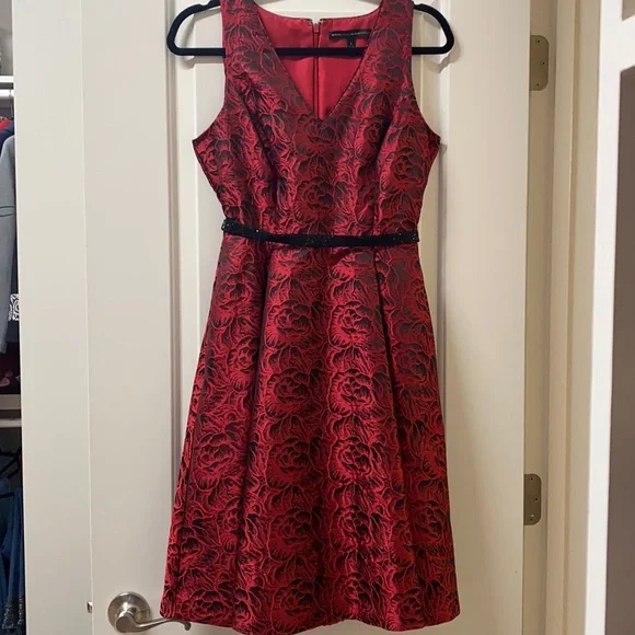 White House Black Market Rose Dress with Belt